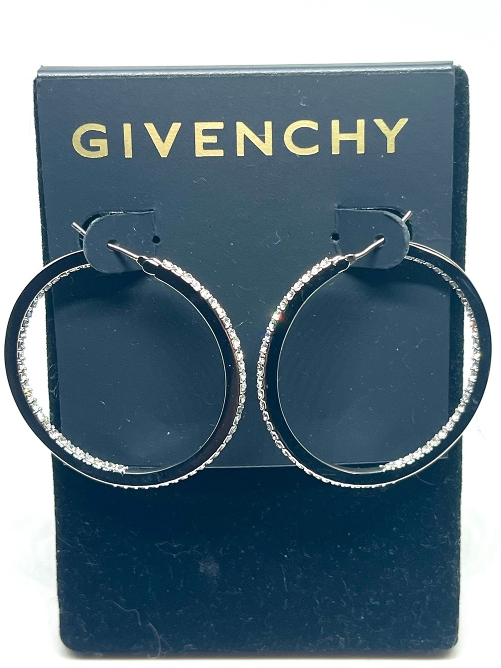 Givenchy Hoop Earrings with Crystal Pavé Accent